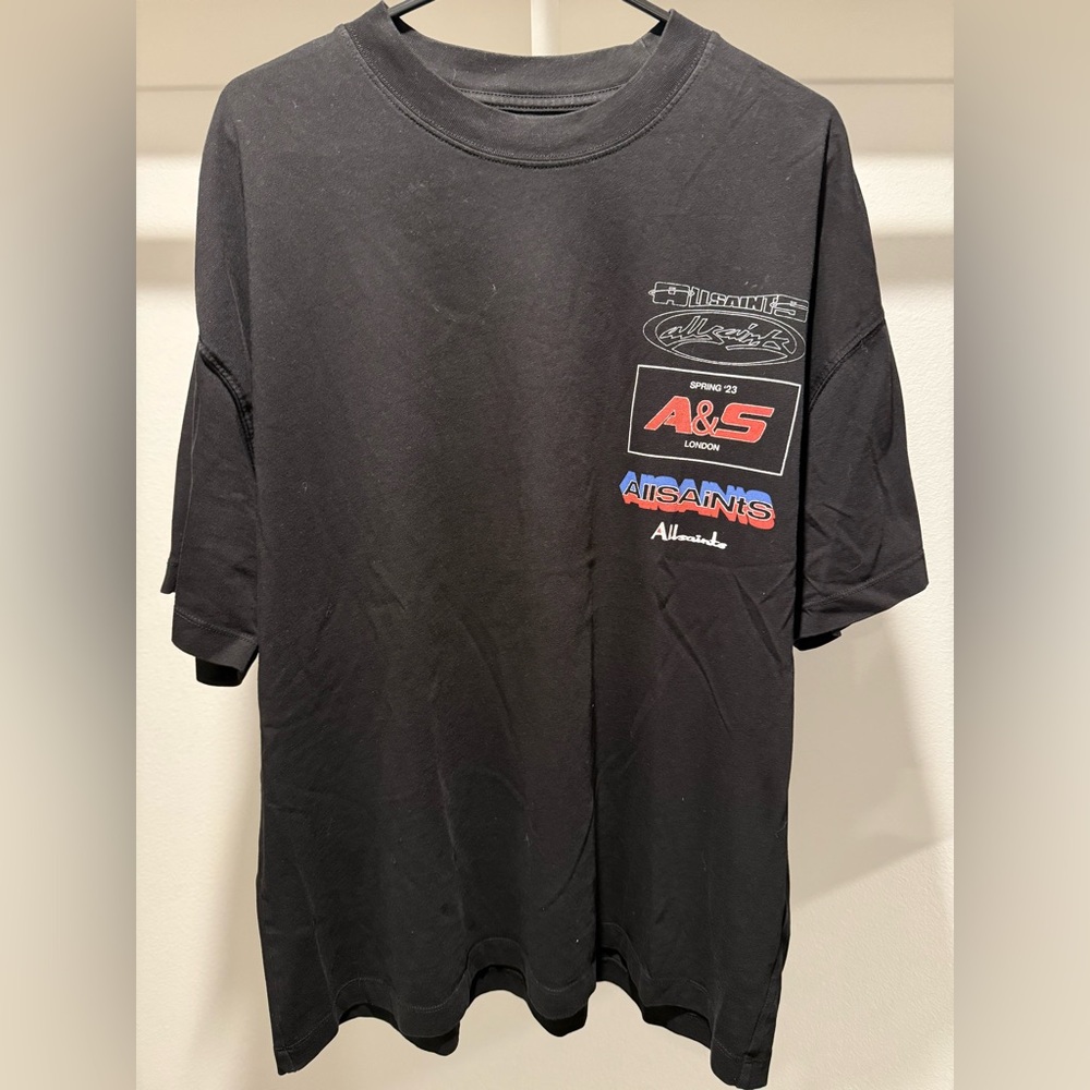 ALL SAINTS Teamster Graphic Oversized Crewneck Tee Medium